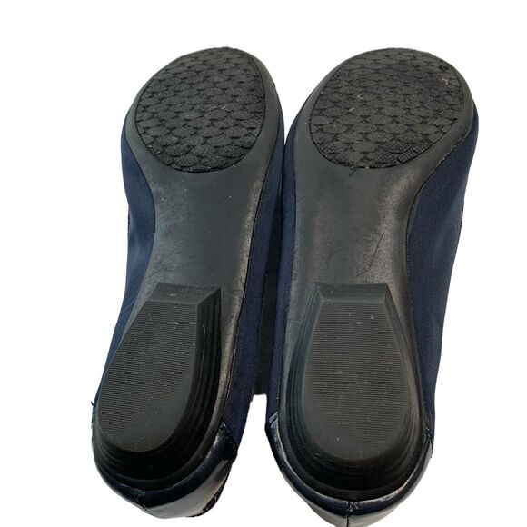 Karen Scott Navy Blue Ballet Slippers Womens 8M Patent Toe w/Bow - Picture 7 of 7